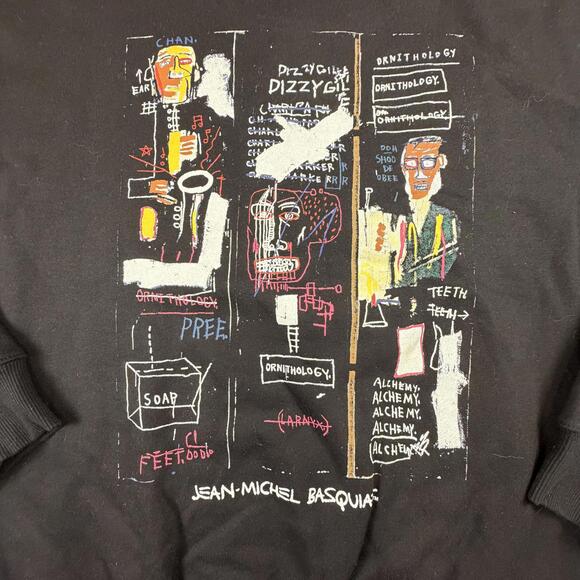 Jean-Michel Basquiat Black Crewneck Large Sweatshirt #1113 - Picture 5 of 8